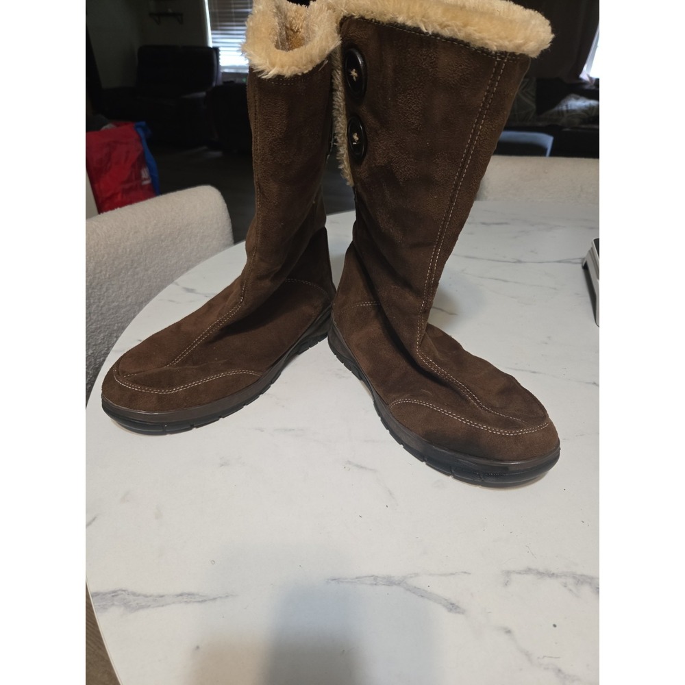 Itasca‎ Blitzen Women's Size 10 Brown Faux Suede Winter Boots Faux Fur Lined